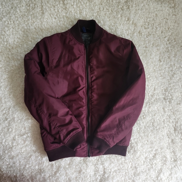 H&M Sz Small Men's Burgundy Bomber Jacket Lightweight Fall Layer - Picture 2 of 10